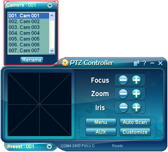 PTZ Controller - Camera Address