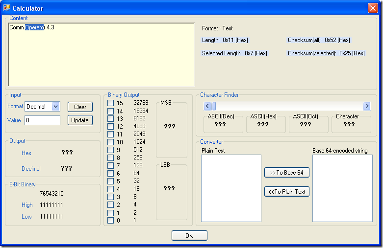 Added convert between decimal and hex.