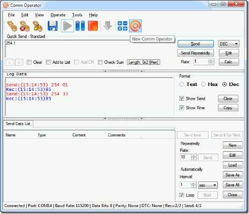 Comm Operator - Auto Send after Receiving Specified Data