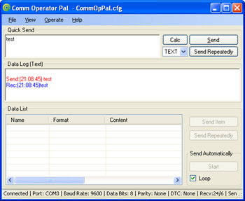 Comm Operator Pal - Loopback test