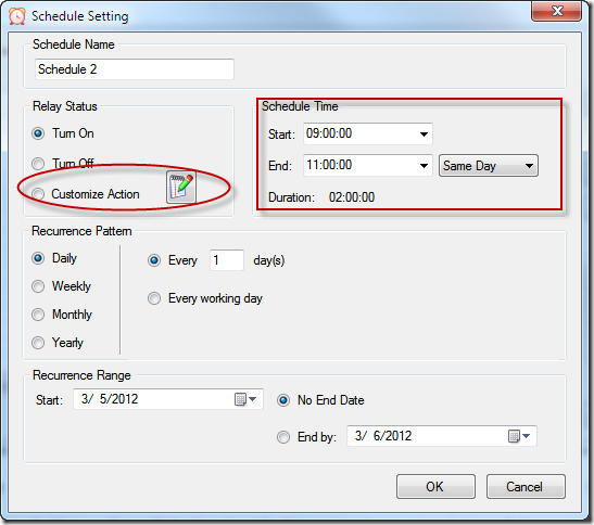 Relay Timer R1X - Schedule Setting