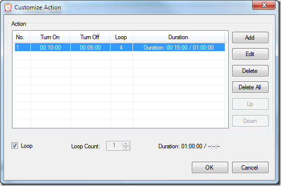 Relay Timer R1X - Customize Action