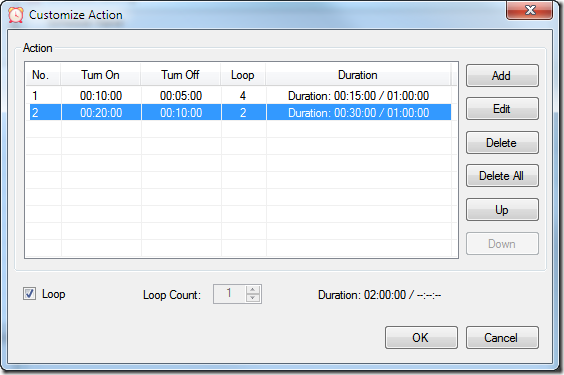 Relay Timer R1X - Customize Action