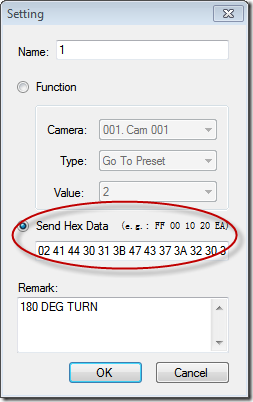 PTZ Controller -Edit Customization - Setting