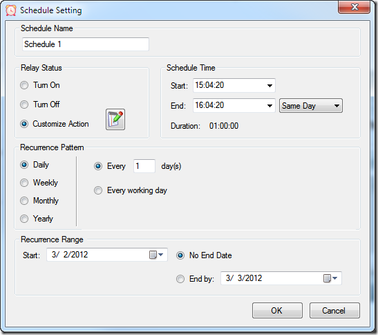 Relay Timer R2X - Schedule Setting