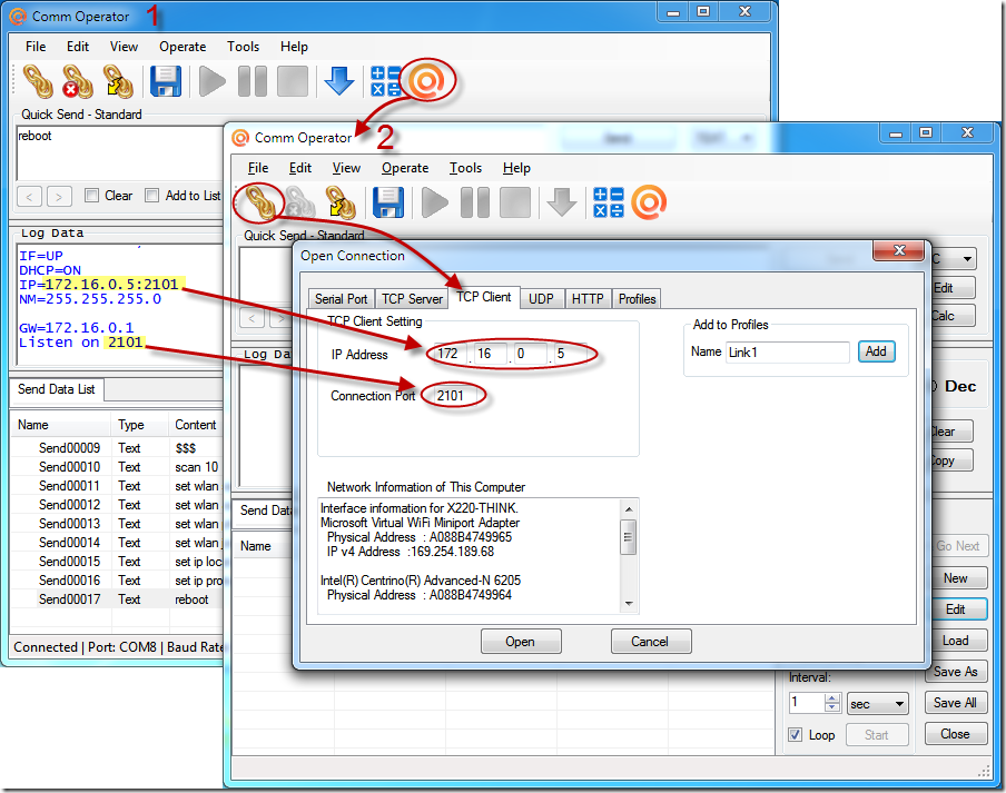 Configure WiFly GSX/EZX Module with Comm Operator