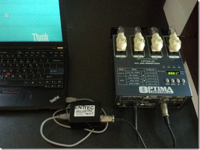 Connect ENTTEC DMX USB Pro with computer and DMX device