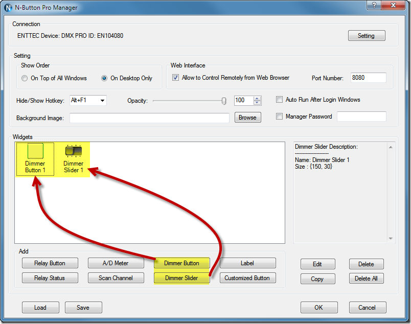 Add Dimmer Button and Dimmer Slider