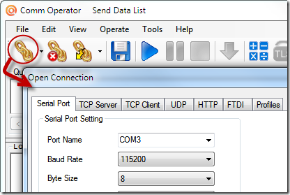 Comm Operator - Open Connection