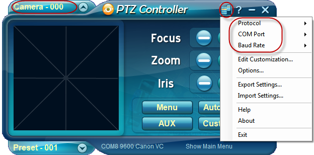 PTZ Controller Setting