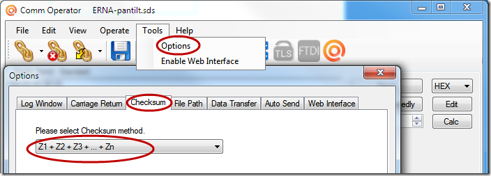 Comm Operator - CheckSum Method