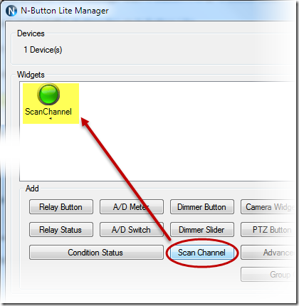 Add Scann Channel for Push Notification board with N-Button