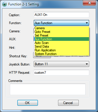 PTZ Controller -Custom Function