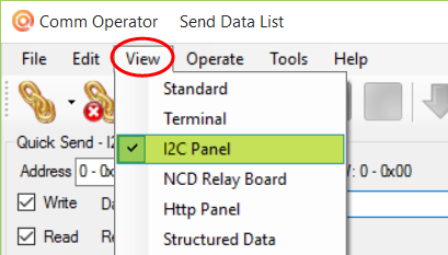 Comm Operator - I2C Panel