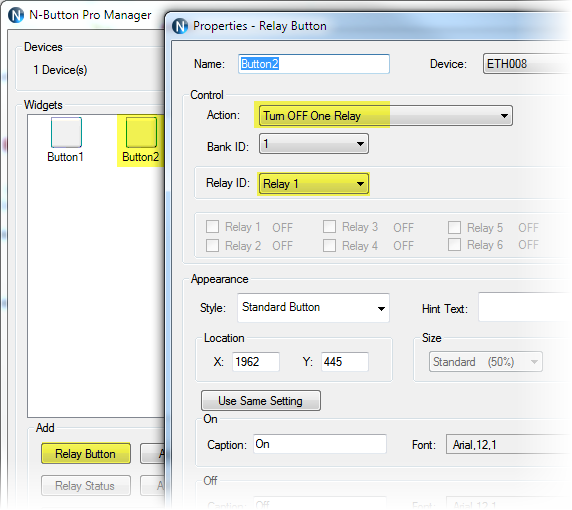 N-Button Add Relay Button to Turn Off Relay 1