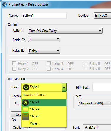 Relay Button - Style Options