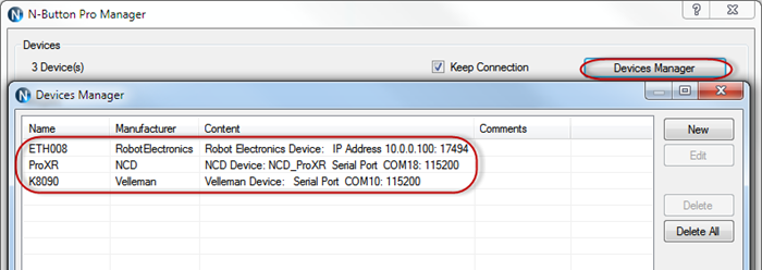 N-Button Devices Manager