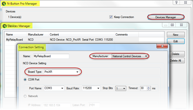 N-Button Device Manager - National Control Devices