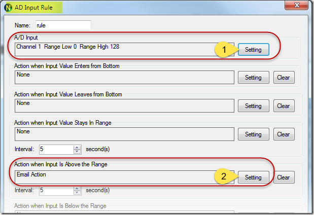 N-Button Automation A/D Input Rule Setting