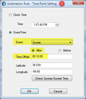 N-Button Automation Control Time Point Setting