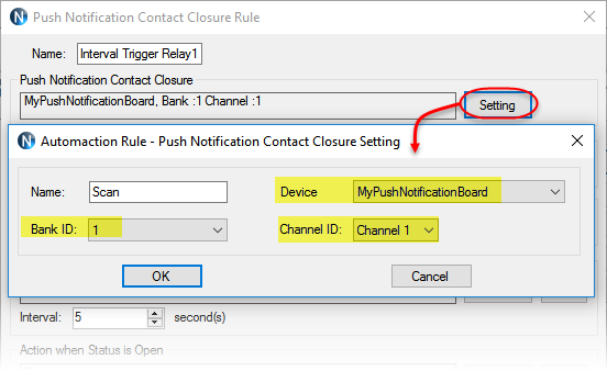 N-Button Automation Interval Turn On Relay