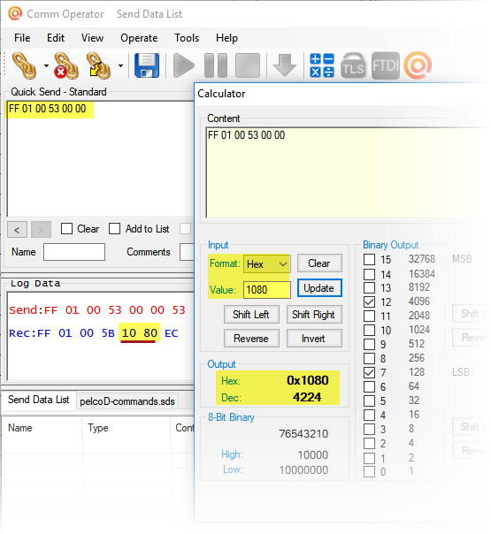 Comm Operator - Calculator - Hexadecimal to Decimal