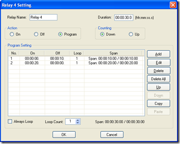 Quick Timer R4X - Relay 4 Setting