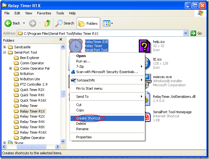 Relay Timer R1X - Shortcut