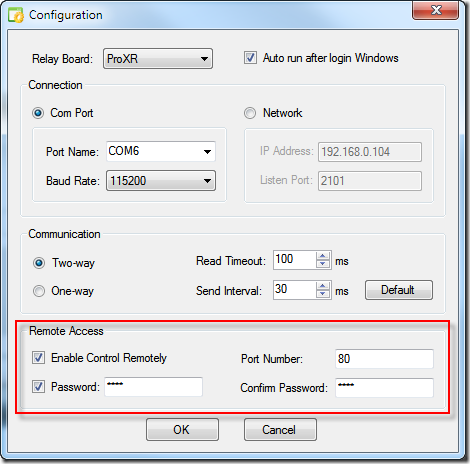 Relay Timer R1X - Remote Access