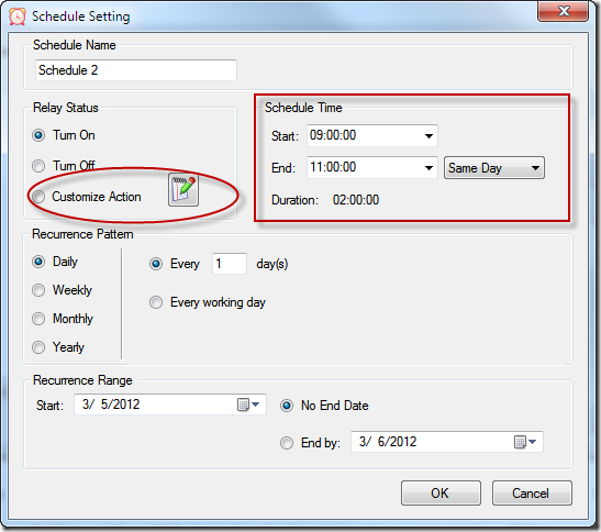 Relay Timer R2X - Schedule Setting