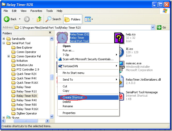 Relay Timer R2X - Shortcut