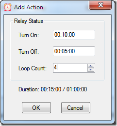 Relay Timer R16X - Add Action