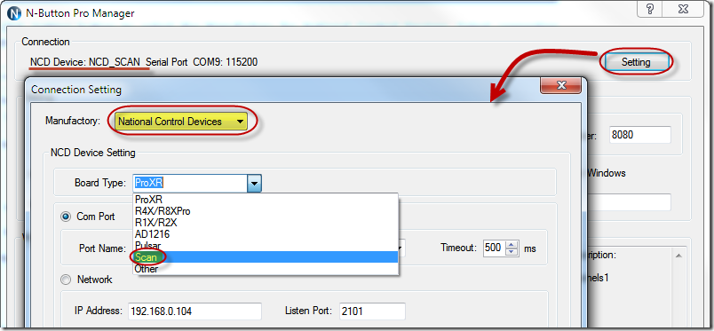 N-Button Pro - Connection Setting