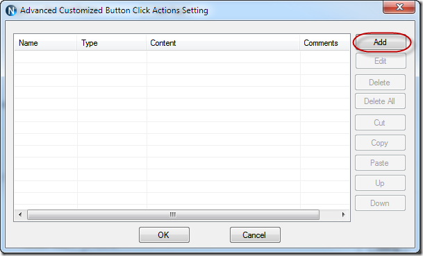 Click Actions Setting