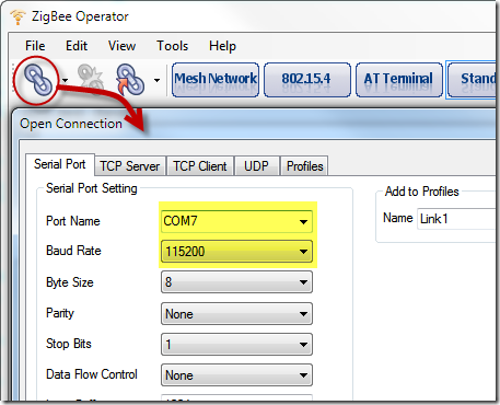 ZigBee Operator - Open Connection