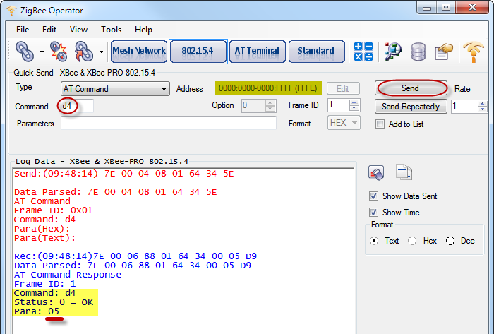 ZigBee Operator - 802.15.4 - AT Command