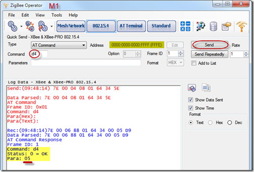 ZigBee Operator - 802.15.4 - I/O AT Command