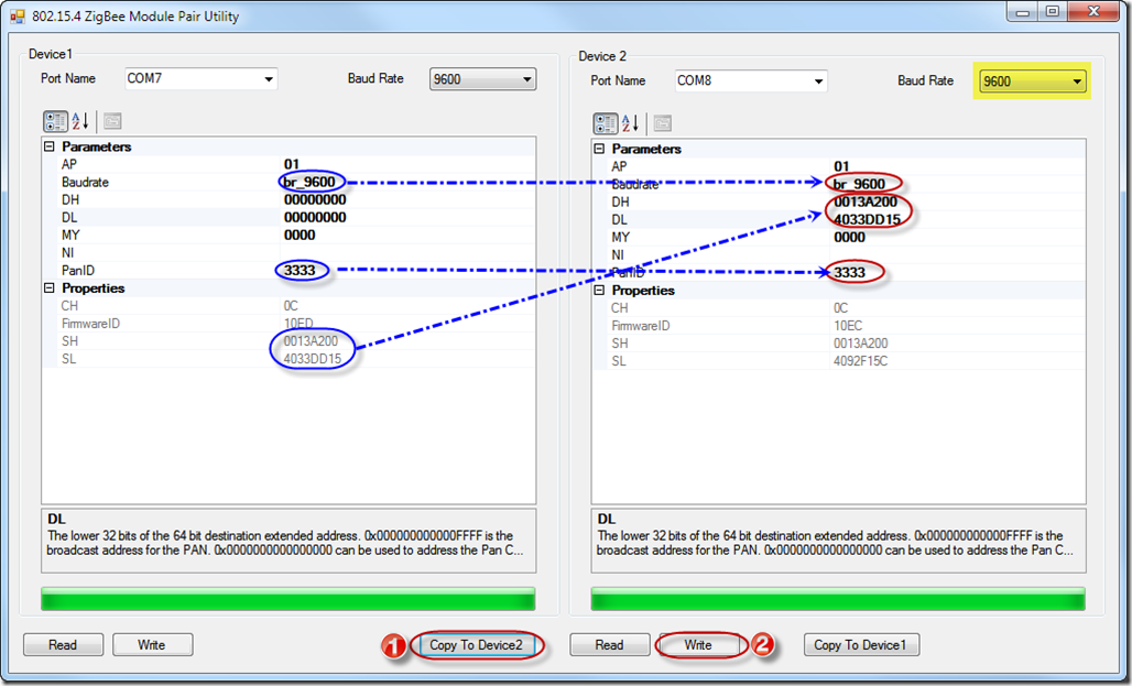 Pair 802.15.4 ZigBee Modules