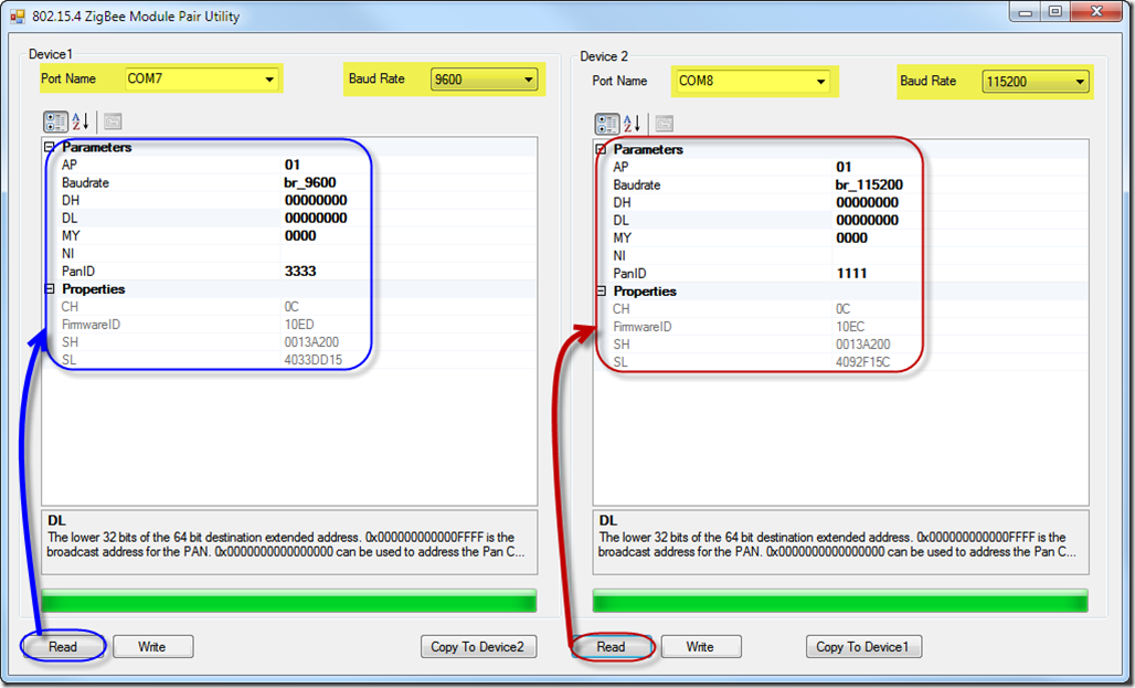 802.15.4 ZigBee Module Pair Utility 