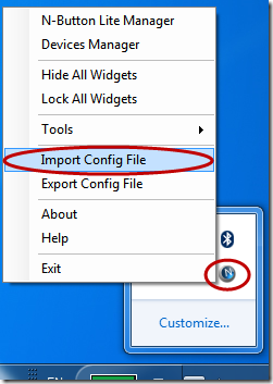 N-Button - Import Configuration file