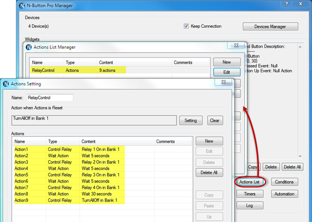 N-Button Create Actions List