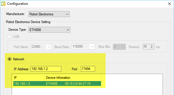 Quick Timer R8X - Configuration - Robot Electronic - ETH008