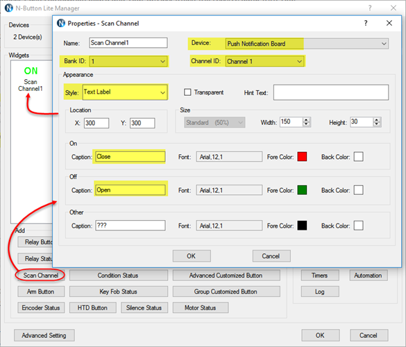 N-Button - Scan Channel