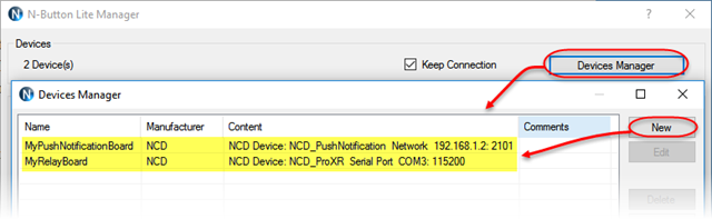 N-Button - Devices Manager