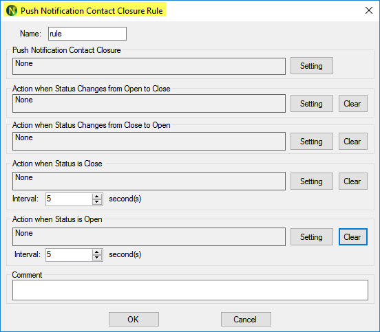 N-Button Automation - Push Notification Contact Closure Rule