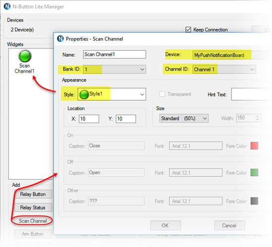 N-Button- Add Scan Channel Widget