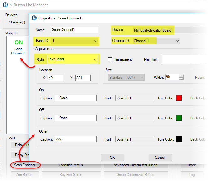 N-Button - Add Scan Channel Widget 1