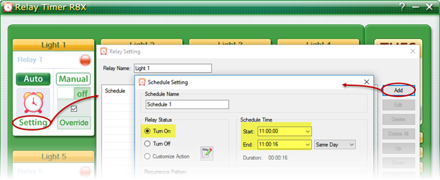 Relay Timer R8X - Automation Control -Setting