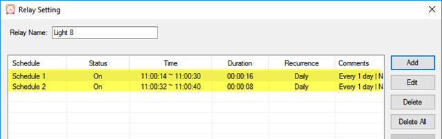 Relay Timer R8X - Automation Control - Relay Setting 8