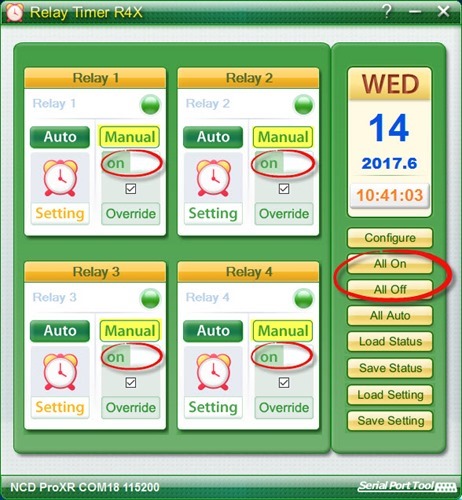 Relay Timer R4X - Control Relay Manually